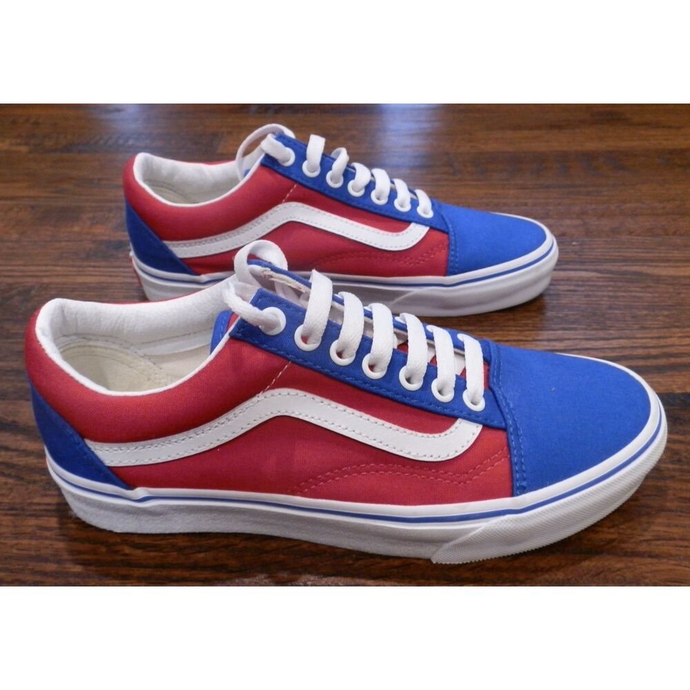 Vans Red White Blue Sneakers Shoes Unisex Men's Size 6.5 Women's 8